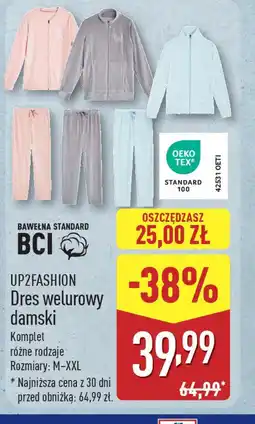 ALDI Dres welurowy damski UP2FASHION oferta