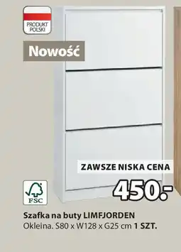 JYSK Szafka na buty LIMFJORDEN biała oferta