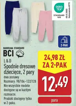 ALDI Spodnie dresowe dziecięce L&D oferta