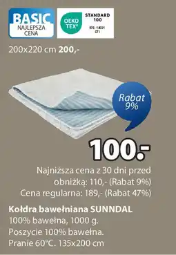 JYSK Kołdra bawełniana SUNNDAL oferta