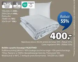 JYSK Kołdra z puchu kaczego FALKETIND oferta