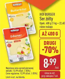 ALDI HOFBURGER Ser żółty oferta