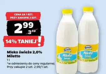 Netto Mleko świeże Miletto 2,0% oferta