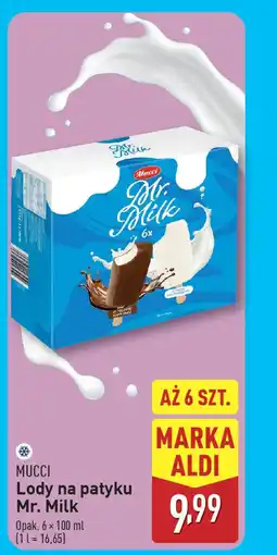 ALDI Mucci lody na patyku mr. milk oferta