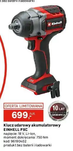 Leroy Merlin Klucz udarowy akumulatorowy Einhell PXC oferta