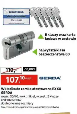 Leroy Merlin Wkładka do zamka atestowana EXXO Gerda oferta