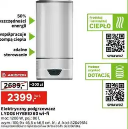 Leroy Merlin Elektryczny podgrzewacz Lydos Hybrid 80 wi-fi oferta