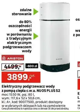 Leroy Merlin Elektryczny podgrzewacz wody z pompą ciepła c.w.u. NUOS PLUS S2 oferta