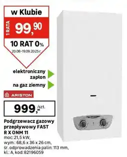 Leroy Merlin Podgrzewacz gazowy przepływowy Ariston Fast R X ONM 11 oferta
