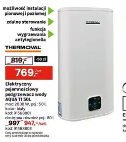 Leroy Merlin Elektryczny pojemnościowy podgrzewacz wody THERMOVAL AQUA TI 50L oferta