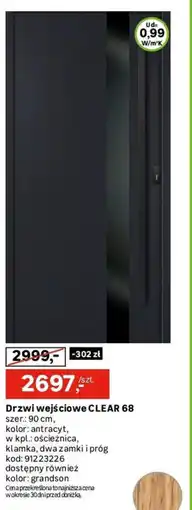 Leroy Merlin Drzwi wejściowe CLEAR 68 oferta