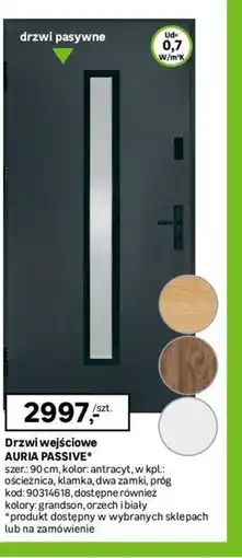 Leroy Merlin Drzwi wejściowe Auria Passive oferta