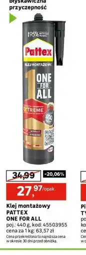 Leroy Merlin Klej montażowy Pattex One For All oferta