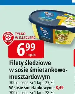 E.Leclerc Filety śledziowe w sosie śmietankowym Wiodąca Marka Ronde Des Mers oferta