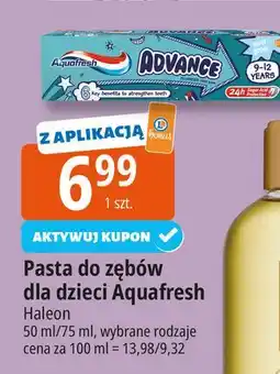 E.Leclerc Pasta do zębów dla dzieci 9-12 lat Aquafresh Advance oferta