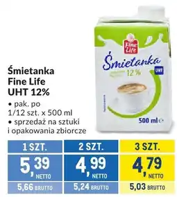 Makro Śmietanka UHT 12% Fine Life oferta