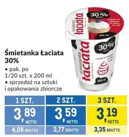 Makro Śmietanka łaciata 30% Łaciate oferta