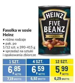 Makro Fasolka w sosie Heinz Five Beanz różne rodzaje oferta