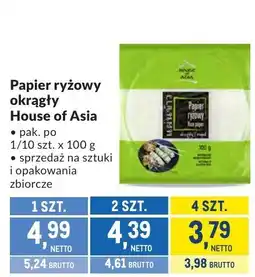 Makro Papier ryżowy okrągły House of Asia oferta