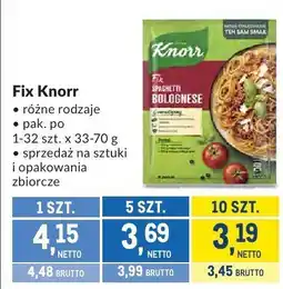 Makro Fix Knorr różne rodzaje oferta
