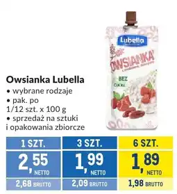 Makro Owsianka Lubella wybrane rodzaje oferta
