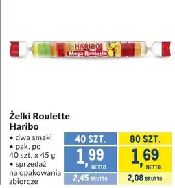 Makro Żelki Roulette Haribo dwa smaki oferta