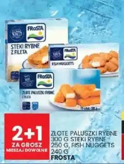 Wafelek Złote paluszki rybne, steki rybne, fish nuggets Frosta oferta