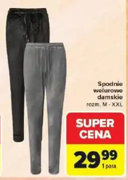 Carrefour Spodnie welurowe damskie oferta
