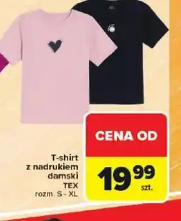 Carrefour T-shirt z nadrukiem damski oferta
