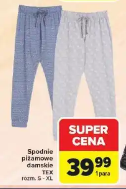 Carrefour Spodnie piżamowe damskie TEX oferta
