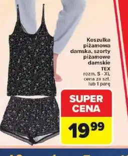 Carrefour Koszulka piżamowa damska, szorty piżamowe damskie TEX oferta