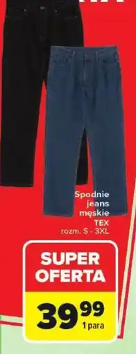 Carrefour Spodnie jeans męskie TEX oferta