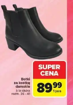Carrefour Botki damskie za kostkę oferta