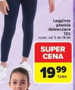 Carrefour Legginsy gładkie dziewczęce TEX oferta
