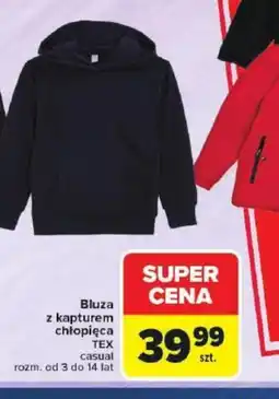 Carrefour Bluza z kapturem chłopięca TEX casual oferta