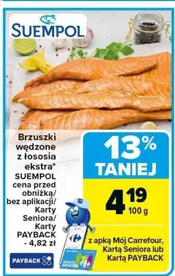 Carrefour Brzuszki wędzone z łososia Suempol oferta