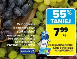 Carrefour Winogrona bezpestkowe sułtańskie Carrefour oferta