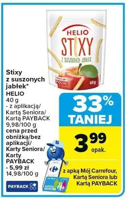 Carrefour Stixy z suszonych jabłek Helio oferta