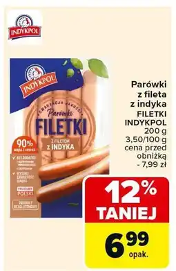 Carrefour Parówki z fileta z indyka Indykpol oferta