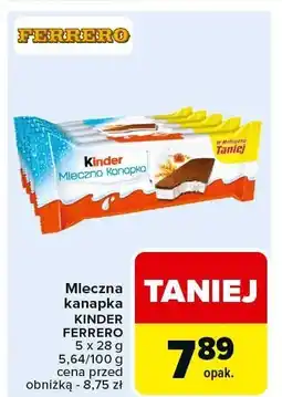Carrefour Mleczna kanapka Kinder Ferrero oferta