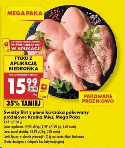Biedronka Świeży filet z piersi kurczaka pakowany próżniowo Kraina Mięs , Mega Paka oferta