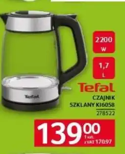 Selgros Czajnik Tefal Szklany K16058 oferta