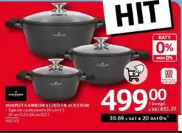 Selgros Komplet garnków 6 części Black Stone oferta