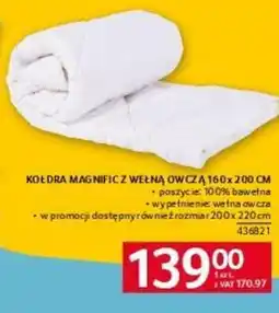 Selgros Kołdra Magnific z wełną owczą oferta