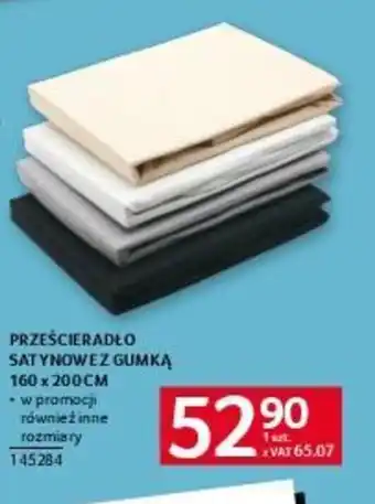 Selgros Prześcieradło satynowe z gumką oferta