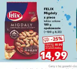 Kaufland Migdały Felix z pieca lekko solone oferta
