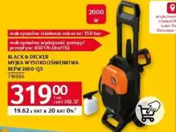 Selgros Myjka wysokociśnieniowa Black&Decker BEPW2000-QS oferta