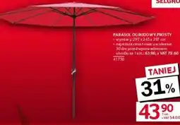 Selgros Parasol ogrodowy prosty oferta