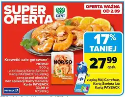 Carrefour Market Krewetki całe gotowane Norso oferta