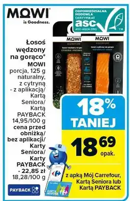 Carrefour Market Łosoś wędzony na gorąco Mowi oferta